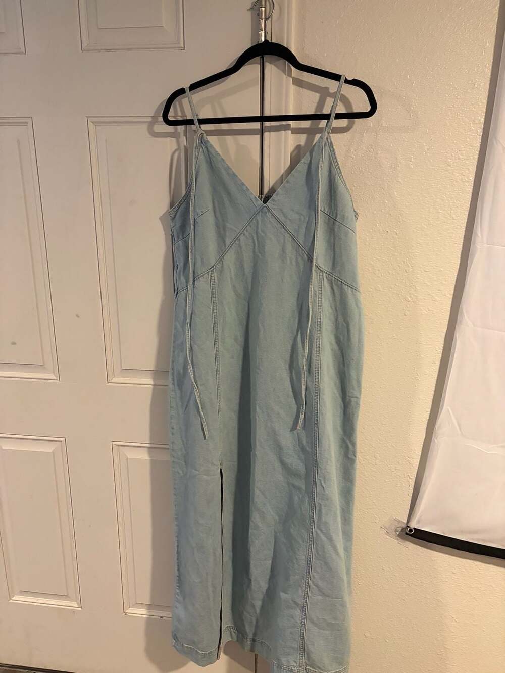 Universal Thread Women's Light Wash Denim Cami Maxi Dress Size L